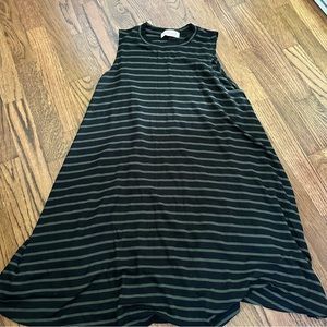 High Neck Striped Swing Dress
